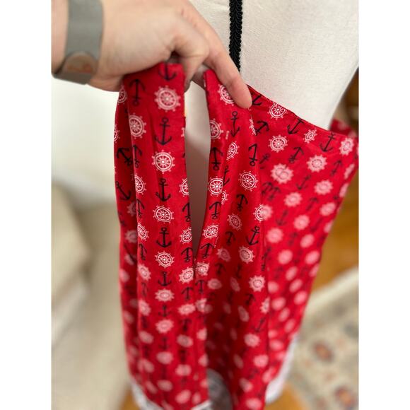 Charter Club Red Nautical Anchor Printed A-Line Knee Length Skirt - Picture 5 of 7